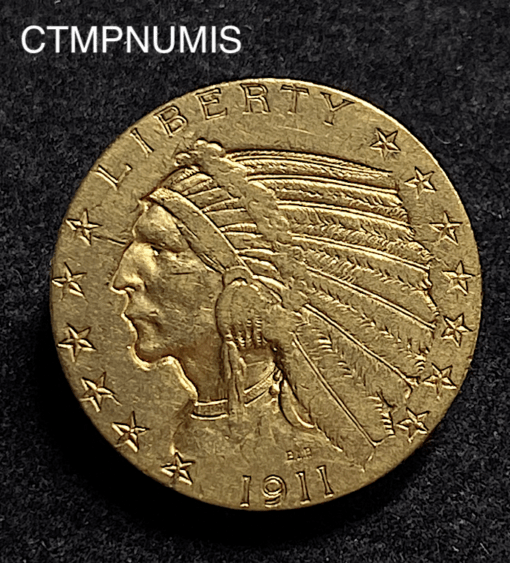 ,MONNAIE,ETATS,UNIS,5,DOLLAR,OR,1911,
