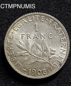 ,1,FRANC,ARGENT,MONNAIE,SEMEUSE,1908,SUP,