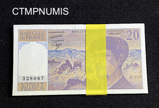 ,BILLET,FRANCE,20,FRANCS,DEBUSSY,1987,NEUF,