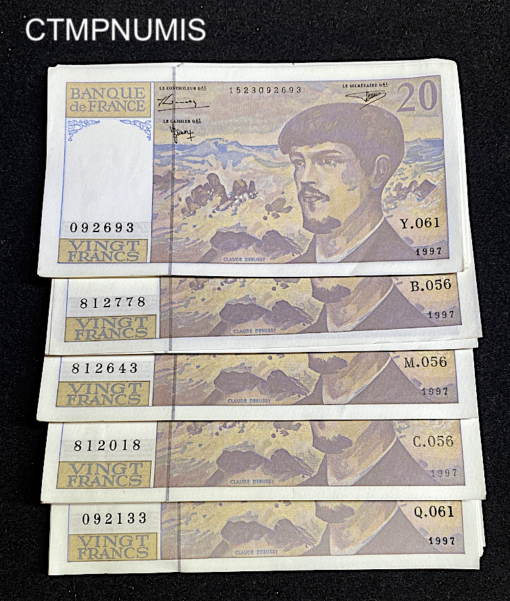 ,BILLET,FRANCE,20,FRANCS,DEBUSSY,1997,NEUF,