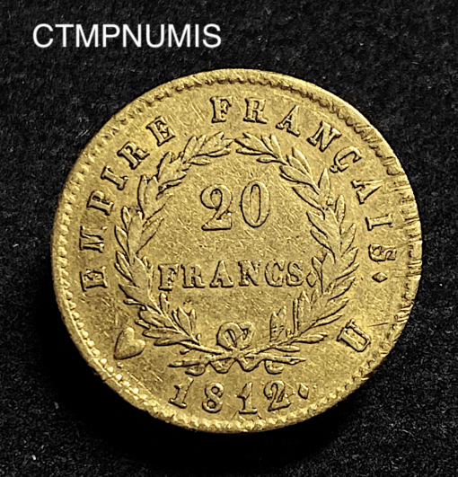 ,MONNAIE,20,FRANCS,OR,NAPOLEON,I°,1812,U,TURIN,