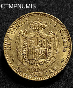 ,MONNAIE,ESPAGNE,20,PESETAS,OR,1892,