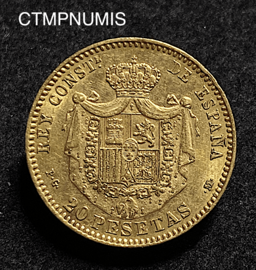 ,MONNAIE,ESPAGNE,20,PESETAS,OR,1892,