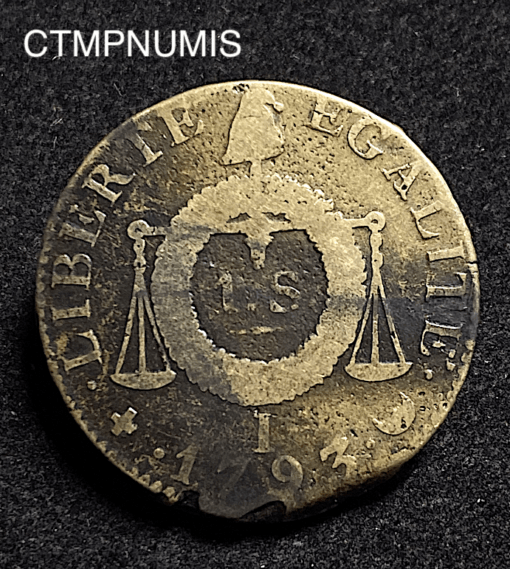 ,MONNAIE,REVOLUTION,SOL,AUX,BALANCES,1793,I,LIMOGES,