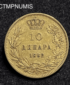,MONNAIE,SERBIE,10,DINARA,OR,1882,