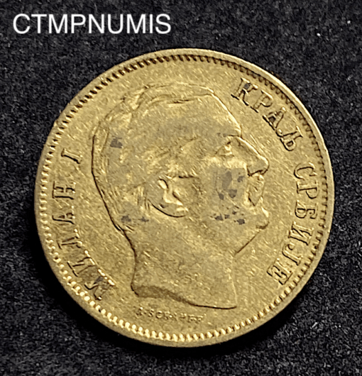 ,MONNAIE,SERBIE,10,DINARA,OR,1882,