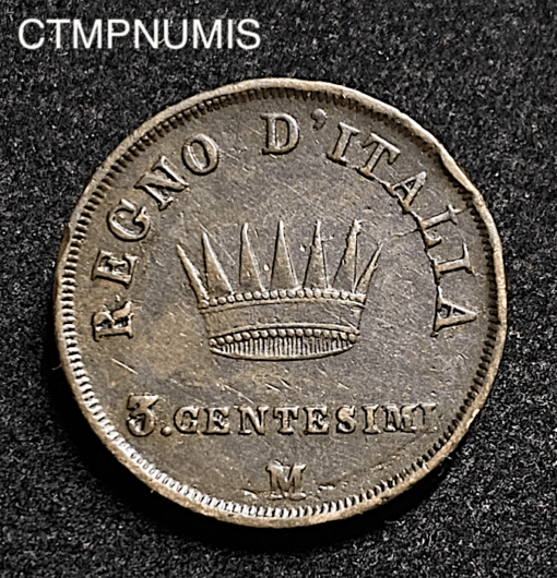 ,MONNAIE,ITALIE,3,CENTESIMI,1811,MILAN,NAPOLEON,