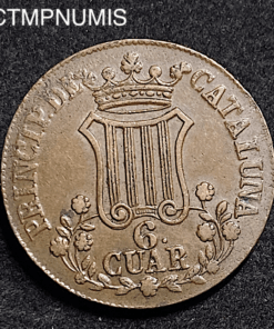 ,MONNAIE,ESPAGNE,CATALOGNE,6,CUARTOS,1846,