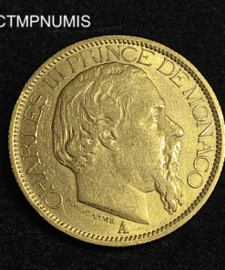 ,MONNAIE,MONACO,100,FRANCS,OR,1886,CHARLES,III,