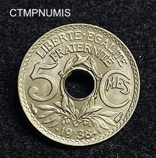 ,MONNAIE,5,CENTIMES,LINDAUER,1938,SPL,