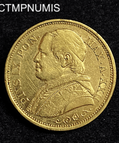 ,MONNAIE,ITALIE,VATICAN,20,LIRE,OR,PIE,IX,1867,ROME,