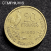 ,MONNAIE,20,FRANCS,GEORGES,GUIRAUD,1950,B,4,PLUMES,