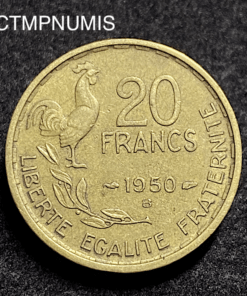,MONNAIE,20,FRANCS,GEORGES,GUIRAUD,1950,B,4,PLUMES,