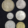 ,MONNAIE,FRANCAISE,LOT,6,EXEMPLAIRES,ARGENT,BRONZE,