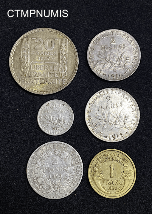 ,MONNAIE,FRANCAISE,LOT,8,EXEMPLAIRES,ARGENT,BRONZE,