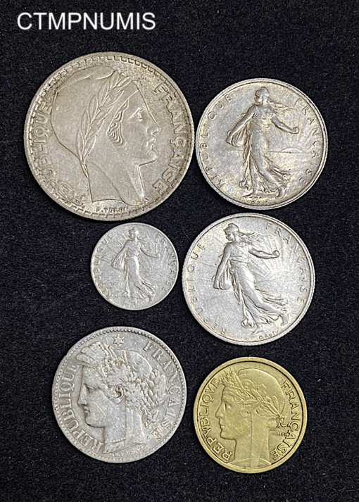 ,MONNAIE,FRANCAISE,LOT,8,EXEMPLAIRES,ARGENT,BRONZE,