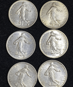 ,MONNAIE,1,FRANC,ARGENT,SEMEUSE,LOT,DE,6,SUP,