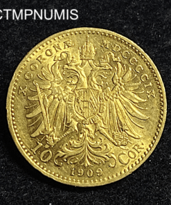 ,MONNAIE,AUTRICHE,10,CORONA,OR,1909,