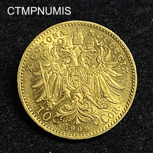,MONNAIE,AUTRICHE,10,CORONA,OR,1909,