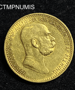 ,MONNAIE,AUTRICHE,10,CORONA,OR,1909,