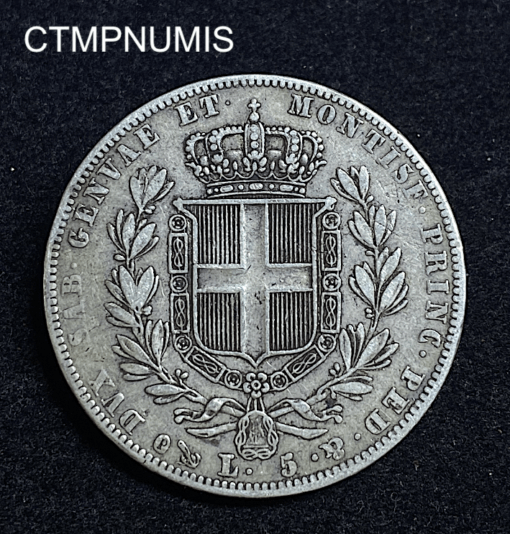 ,MONNAIE,ITALIE,5,LIRE,ARGENT,1840,GENES,