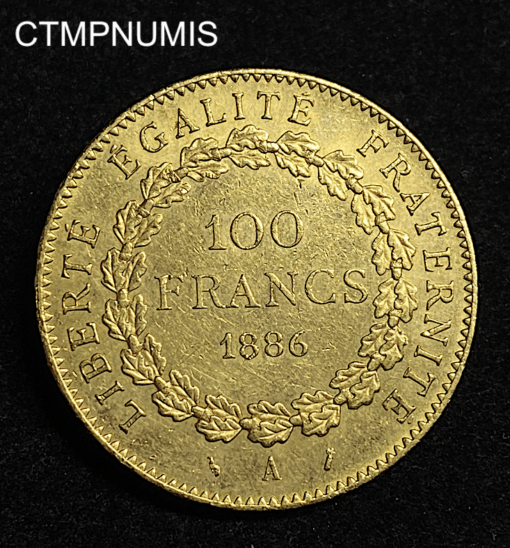 ,MONNAIE,100,FRANCS,OR,GENIE,1886,