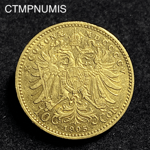 ,MONNAIE,AUTRICHE,10,CORONA,OR,1905,