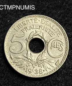 ,MONNAIE,5,CENTIMES,LINDAUER,1938,ETOILE,