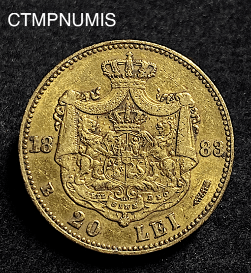 ,MONNAIE,ROUMANIE,20,LEI,OR,CAROL,1883,