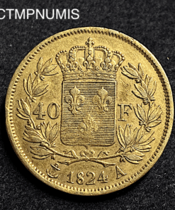 ,MONNAIE,40,FRANCS,OR,CHARLES,X,1824,