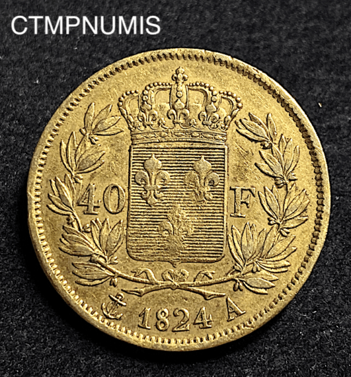 ,MONNAIE,40,FRANCS,OR,CHARLES,X,1824,