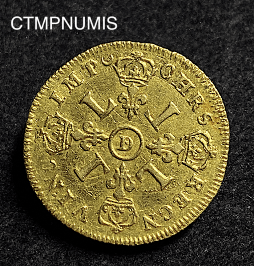 ,MONNAIE,LOUIS,XIV,LOUIS,OR,4,L,1690,D,LYON,