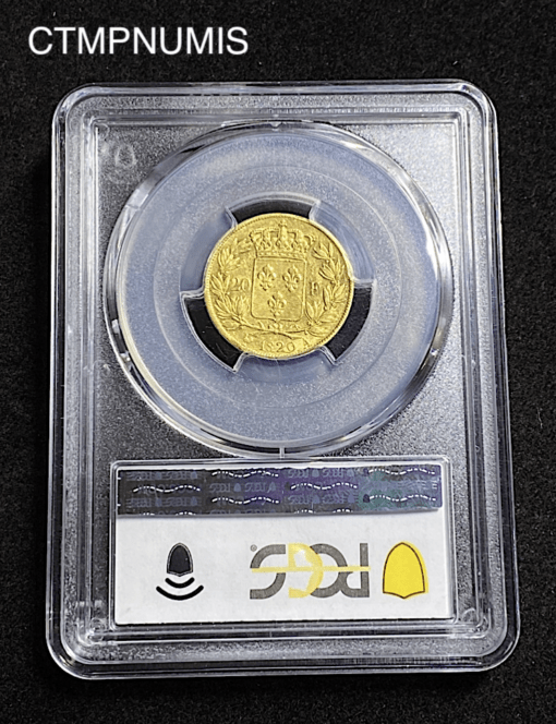 ,20,FRANCS,OR,LOUIS,XVIII,1820,CHEVAL,SANS,
