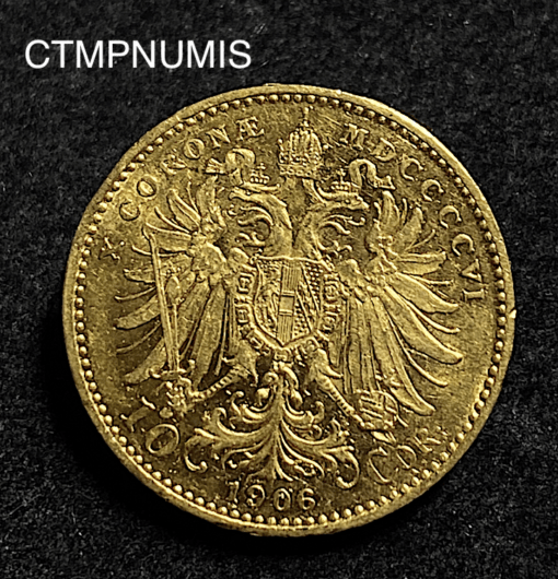 ,MONNAIE,AUTRICHE,10,CORONA,OR,1906,