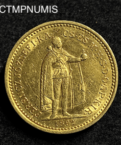 ,MONNAIE,HONGRIE,10,KORONA,OR,1892,