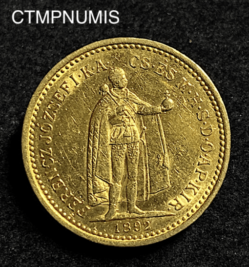 ,MONNAIE,HONGRIE,10,KORONA,OR,1892,