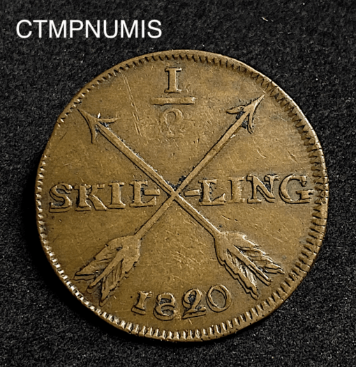 ,MONNAIE,SUEDE,1/2,SKILLING,1820,