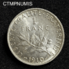 ,MONNAIE,1,FRANC,ARGENT,SEMEUSE,1910,SPL,