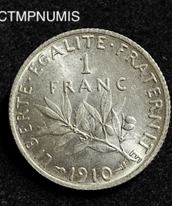 ,MONNAIE,1,FRANC,ARGENT,SEMEUSE,1910,SPL,