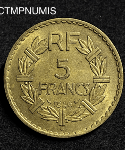 ,MONNAIE,5,FRANCS,LAVRILLIER,BRONZE,1946,C,