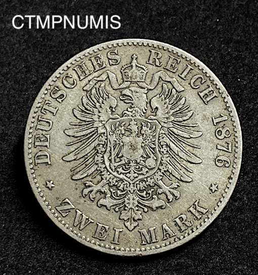 ,MONNAIE,ALLEMAGNE,2,MARK,ARGENT,LOUIS,II,BAVIERE,1876,