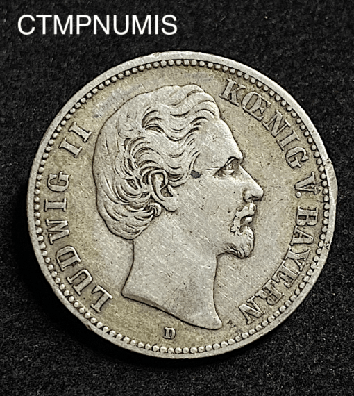 ,MONNAIE,ALLEMAGNE,2,MARK,ARGENT,LOUIS,II,BAVIERE,1876,