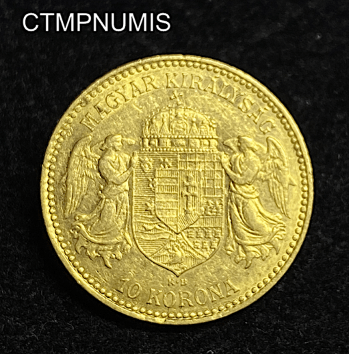 ,MONNAIE,HONGRIE,10,KORONA,OR,1908,