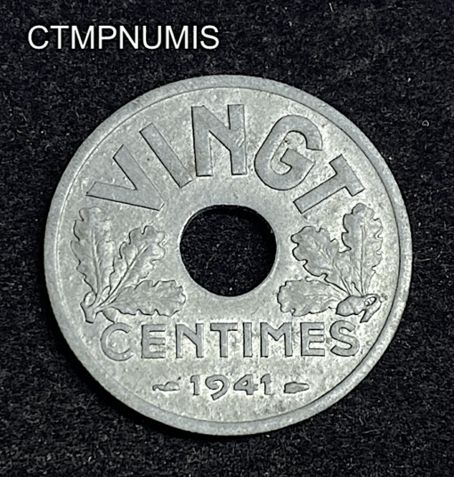 ,MONNAIE,VINGT,CENTIMES,ZINC,1941,