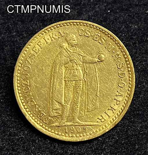 ,MONNAIE,HONGRIE,10,KORONA,OR,1904,