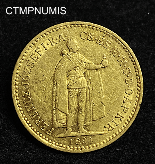 ,MONNAIE,HONGRIE,10,KORONA,OR,1904,