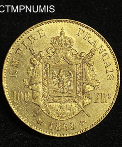 ,MONNAIE,100,FRANCS,OR,NAPOLEON,1869,BB,STRASBOURG,