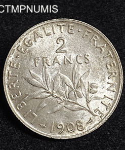 ,,MONNAIE,2,FRANCS,SEMEUSE,ARGENT,1908,SUP,