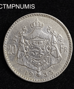 ,MONNAIE,BELGIQUE,20,FRANCS,ARGENT,1933,