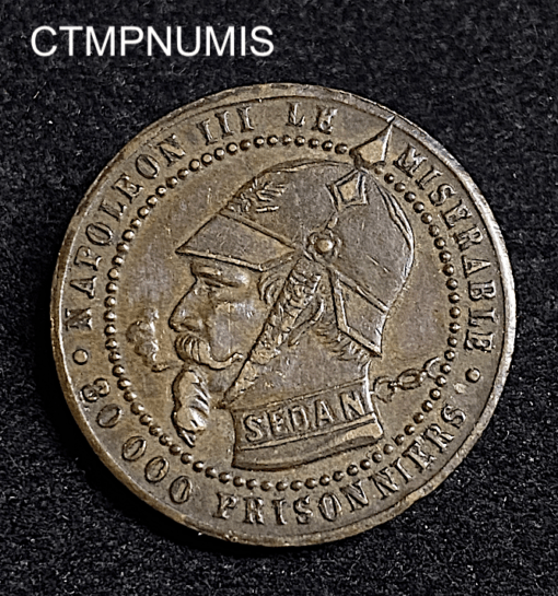 ,MONNAIE,SATIRIQUE,NAPOLEON,III,1870,5,CENTIMES,